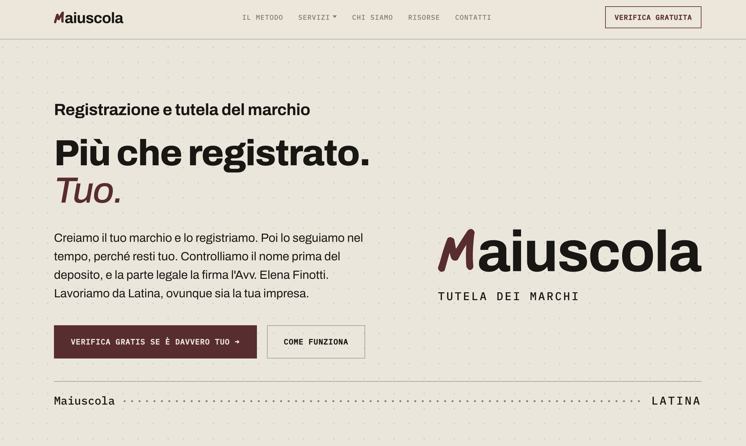 Maiuscola - Registrazione e tutela del marchio